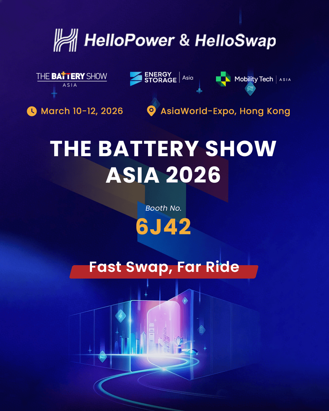 Visit HelloSwap at booth 6J42 in The Battery Show Aisa 2026